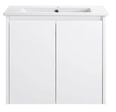 BV32WH Slimline (360mm depth) Gloss White Wall Hung Vanity - 600 / 750 / 900 / 1200mm